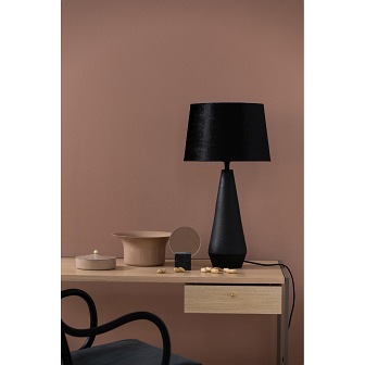 Lampa stołowa Dallas czarna z abażurem Lola 33cm